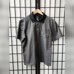 George. Golf Shirt. Grey Black Color Way. Medium 38-40